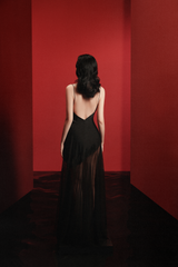 EAU DE MER SILK & MESH NIGHTGOWN