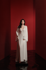 LEA LACE-TRIMMED LONG ROBE