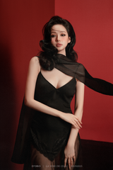 EAU DE MER SILK & MESH NIGHTGOWN