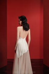 EAU DE MER SILK & MESH NIGHTGOWN