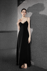 BURGUNDY ELODIE LONG DRESS