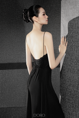 BURGUNDY ELODIE LONG DRESS