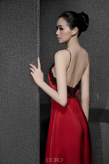 BURGUNDY ELODIE LONG DRESS