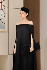 [MS] PEMA OFF-SHOULDER COLUMN GOWN