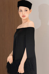 [MS] PEMA OFF-SHOULDER COLUMN GOWN