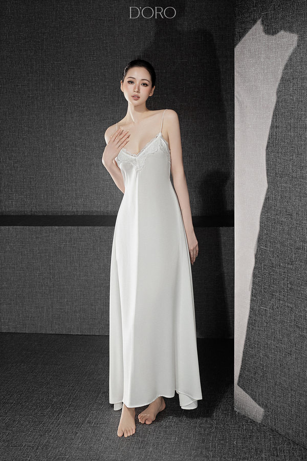 WHITE ELODIE LONG DRESS